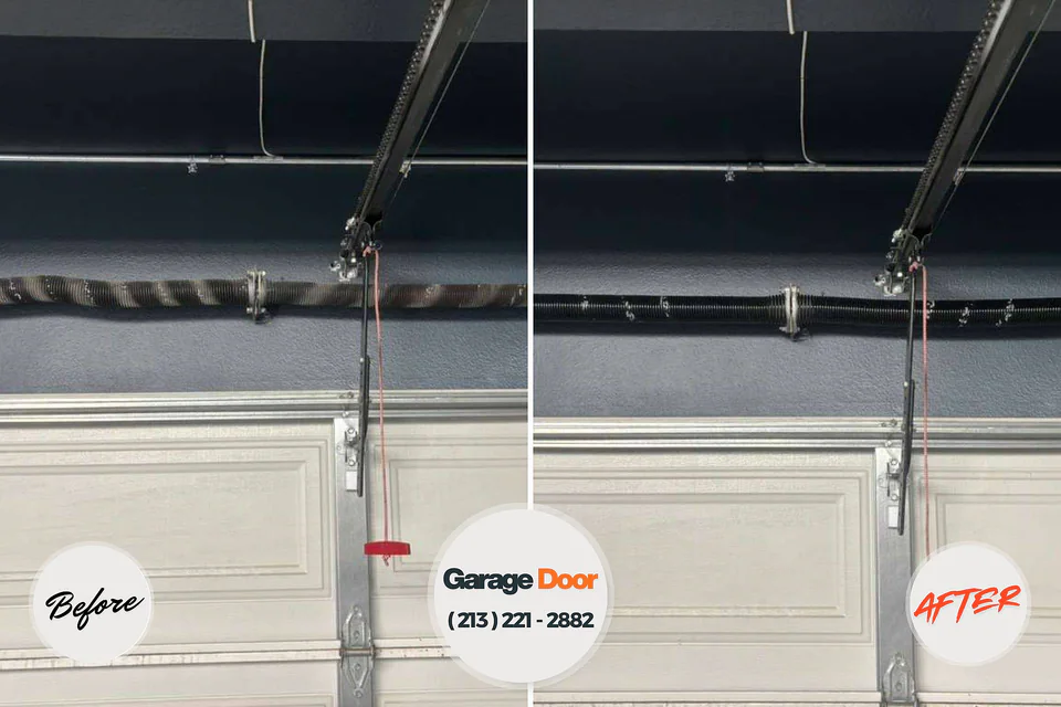 Before and after: garage door repair Taos, NM